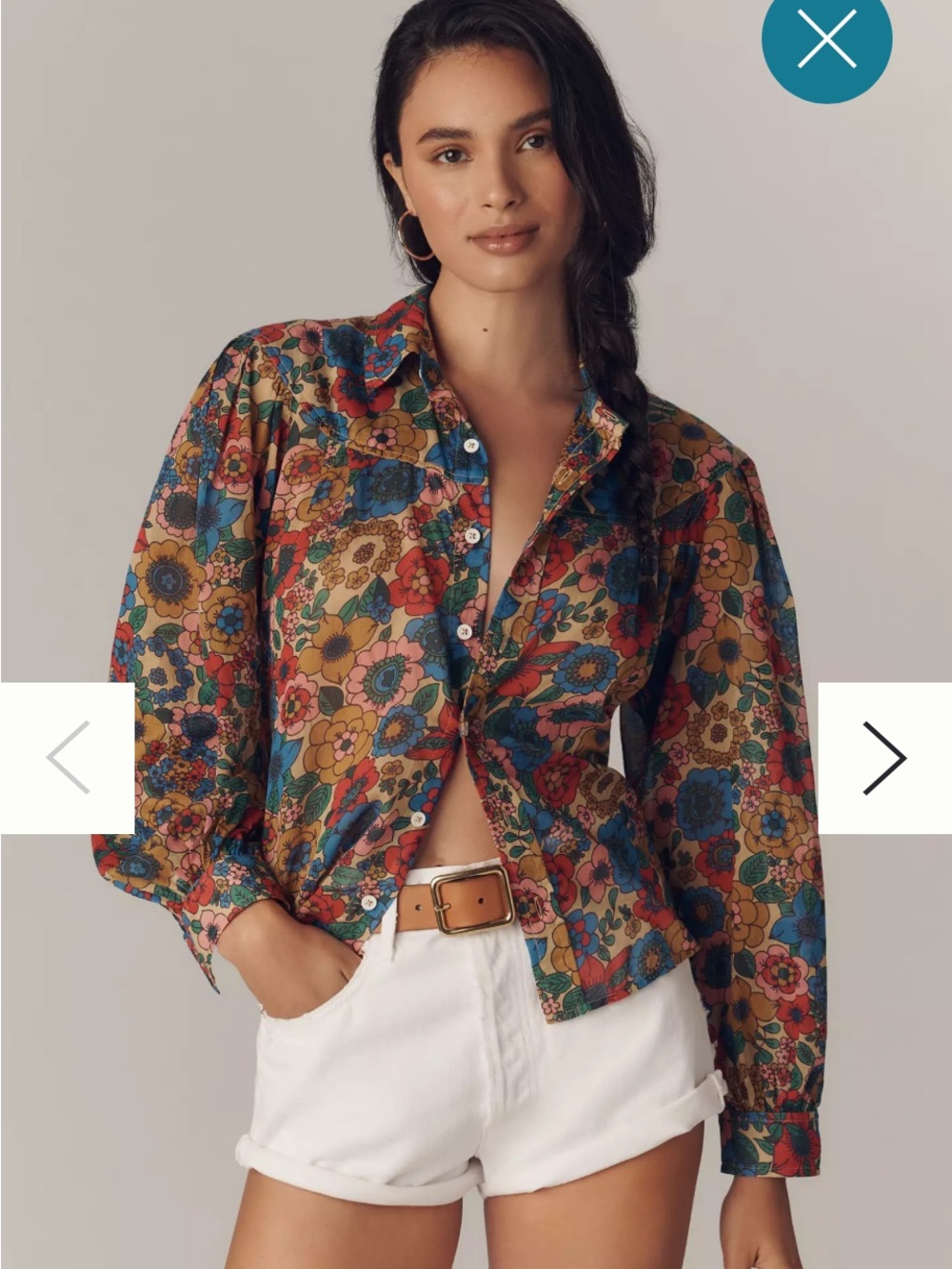 NWT MOTHER The Rhapsody Exes Floral cotton Button-Down Shirt - Picture 3 of 13